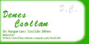 denes csollan business card